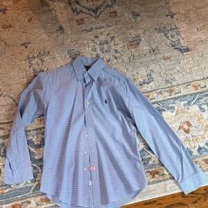 Ralph Lauren Light Blue Plaid Button Down Shirt